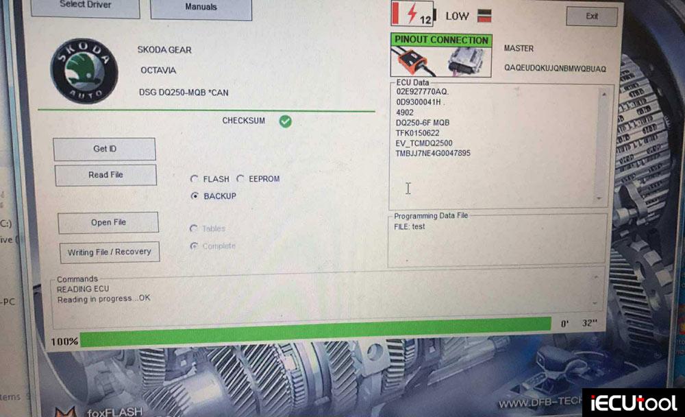 foxflash-read-DSG-DQ250-MQB-with-godiag-cable