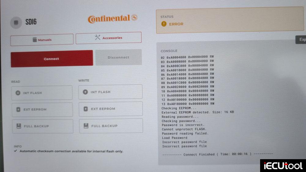 Flex Porsche SDI6 asks for password