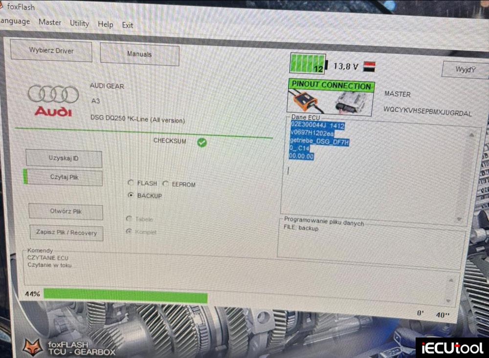 foxflash read audi dq250 gearbox 1