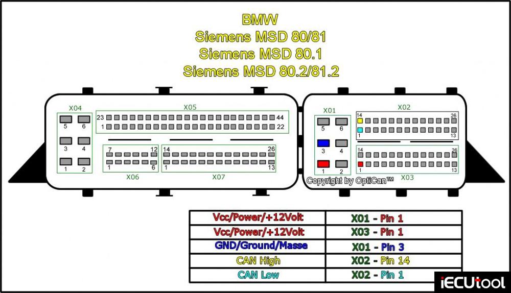 BMW MSD80 bench pinout