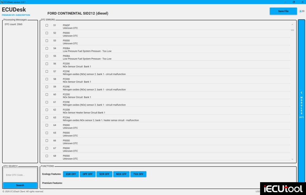 ECUDesk update Ford SID212