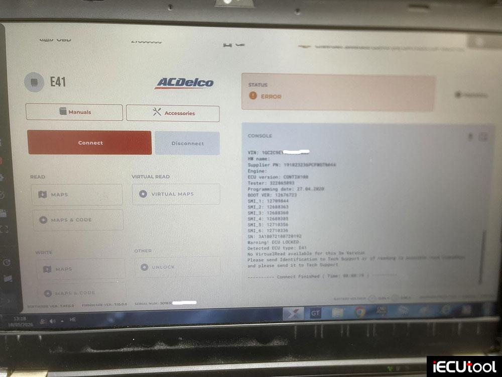 Flex not connect with gm e41 ecm