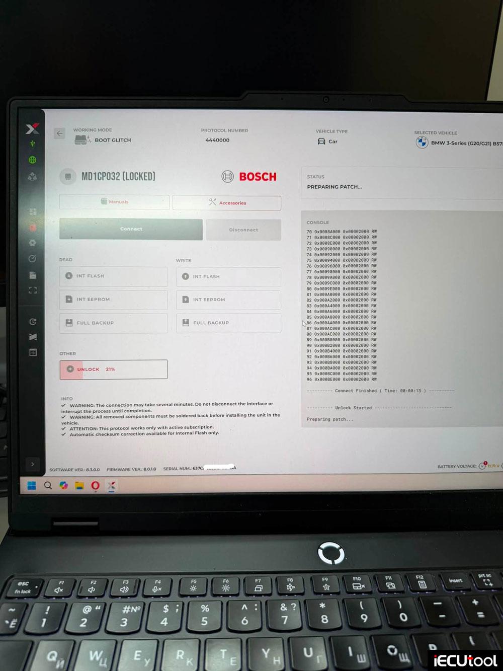 Flex unlock bmw MD1CP032 3