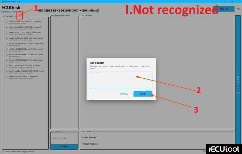 create ecudesk ticket 1